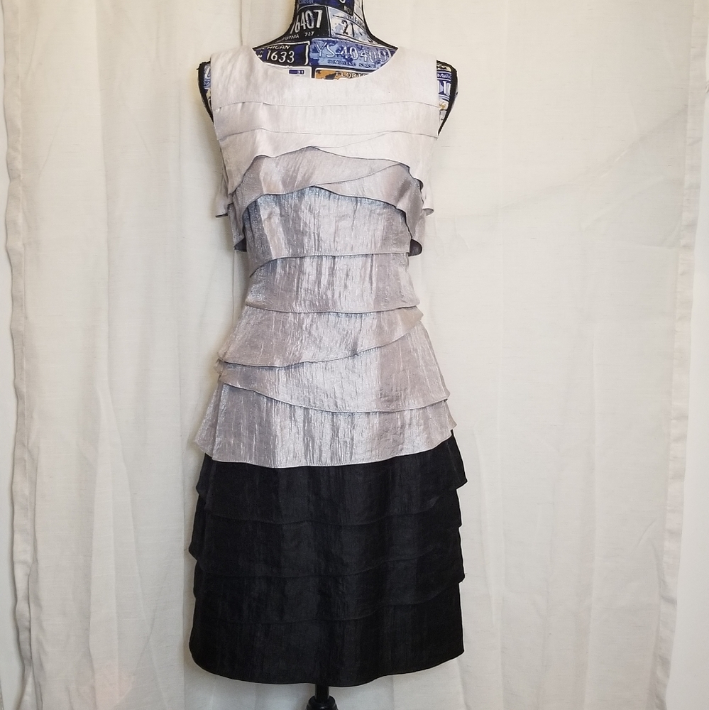 Reduced!! Ombre grey silver black ruffle dress